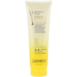 GIOVANNI, 2CHIC, ULTRA-REVIVE SHAMPOO, FOR DRY, UNRULY HAIR, PINEAPPLE & GINGER, 8.5 FL OZ / 250ml