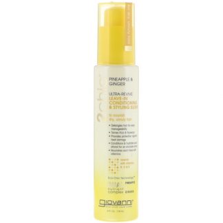 GIOVANNI, 2CHIC, ULTRA-REVIVE LEAVE-IN CONDITIONING & STYLING ELIXIR, PINEAPPLE & GINGER, 4 FL OZ / 118ml