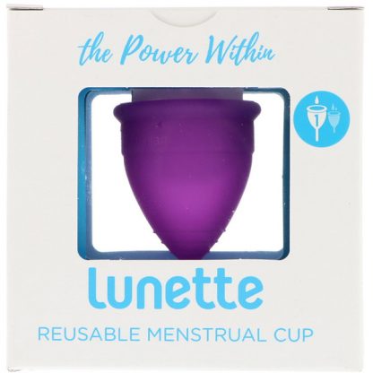 LUNETTE, REUSABLE MENSTRUAL CUP, MODEL 1, FOR LIGHT TO NORMAL FLOW, VIOLET, 1 CUP