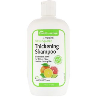MILD BY NATURE, THICKENING B-COMPLEX + BIOTIN SHAMPOO BY MADRE LABS, NO SULFATES, CITRUS SQUEEZE, 14 FL OZ / 414ml