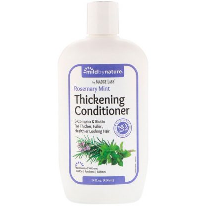 MILD BY NATURE, THICKENING B-COMPLEX + BIOTIN CONDITIONER BY MADRE LABS, NO SULFATES, ROSEMARY MINT, 14 FL OZ / 414ml