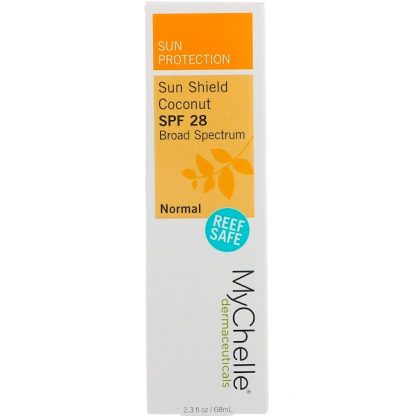 MYCHELLE DERMACEUTICALS, SUN SHIELD COCONUT, SPF 28, NORMAL, 2.3 FL OZ / 68ml