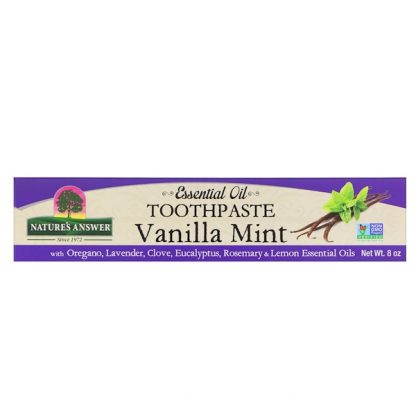 NATURE'S ANSWER, ESSENTIAL OIL TOOTHPASTE, VANILLA MINT, 8 OZ