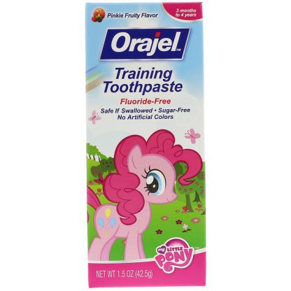 ORAJEL, MY LITTLE PONY TRAINING TOOTHPASTE, FLOURIDE FREE, PINKIE FRUITY FLAVOR, 1.5 OZ / 42.5g