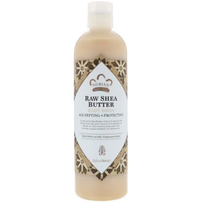 NUBIAN HERITAGE, BODY WASH, RAW SHEA BUTTER, 13 FL OZ / 384ml