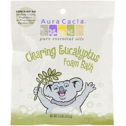 AURA CACIA, CLEARING FOAM BATH, EUCALYPTUS, 2.5 OZ / 70.9g