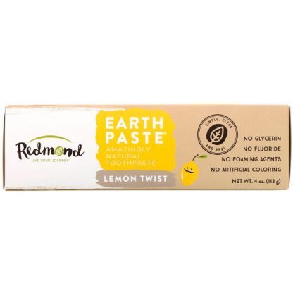 REDMOND TRADING COMPANY, EARTHPASTE, AMAZINGLY NATURAL TOOTHPASTE, LEMON TWIST, 4 OZ / 113g