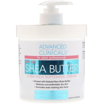 ADVANCED CLINICALS, SHEA BUTTER, ULTRA RICH SOFTENING CREAM, 16 OZ / 454g