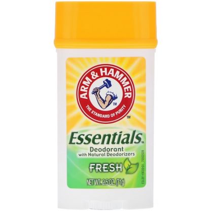 ARM & HAMMER, ESSENTIALS NATURAL DEODORANT, FOR MEN AND WOMEN, FRESH, 2.5 OZ / 71g