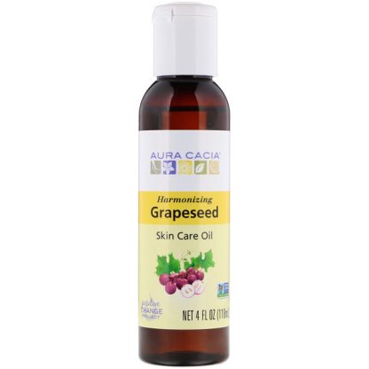 AURA CACIA, SKIN CARE OIL, HARMONIZING GRAPESEED, 4 FL OZ / 118ml