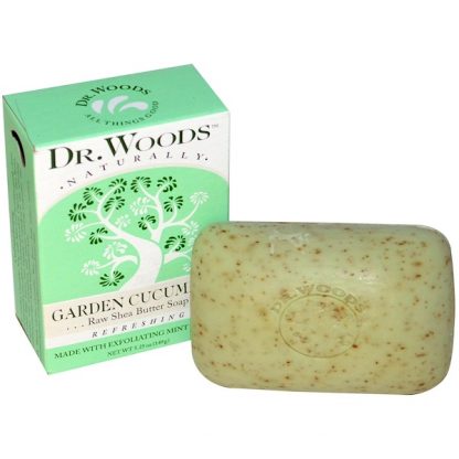 DR. WOODS, RAW SHEA BUTTER SOAP, GARDEN CUCUMBER, 5.25 OZ / 149g