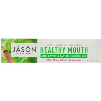 JASON NATURAL, HEALTHY MOUTH, ANTI-CAVITY & TARTAR CONTROL GEL, TEA TREE OIL & CINNAMON, 6 OZ / 170g