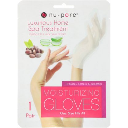 NU-PORE, MOISTURIZING GLOVES, JOJOBA OIL & ALOE VERA EXTRACT, 1 PAIR