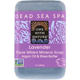 ONE WITH NATURE, TRIPLE MILLED MINERAL SOAP BAR, LAVENDER, 7 OZ / 200g