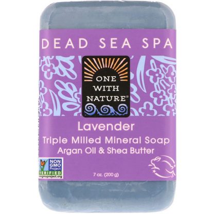 ONE WITH NATURE, TRIPLE MILLED MINERAL SOAP BAR, LAVENDER, 7 OZ / 200g