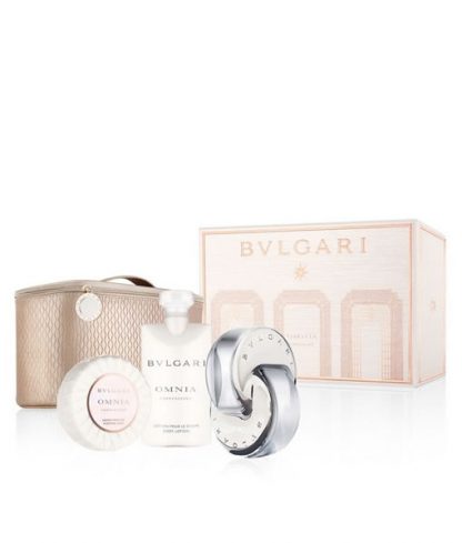 BVLGARI OMNIA CRYSTALLINE 4 PCS WITH BEAUTY POUCH GIFT SET FOR WOMEN